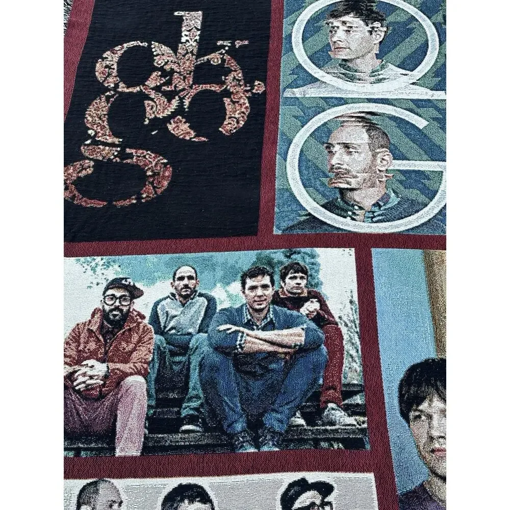 OK Go Band Woven Throw Blanket Afghan Fringe Tapestry Wall Hanging 60x80 Rare
